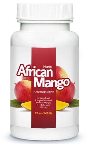 Envase de African Mango original, suplemento natural para adelgazar y quemar grasa.