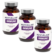 Pack de 3 botellas NuviaLab Immune: soporte inmunitario intermedio.
