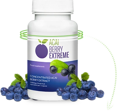 Frasco de Acai Berry Extreme: diseño impactante para tu plan de adelgazamiento