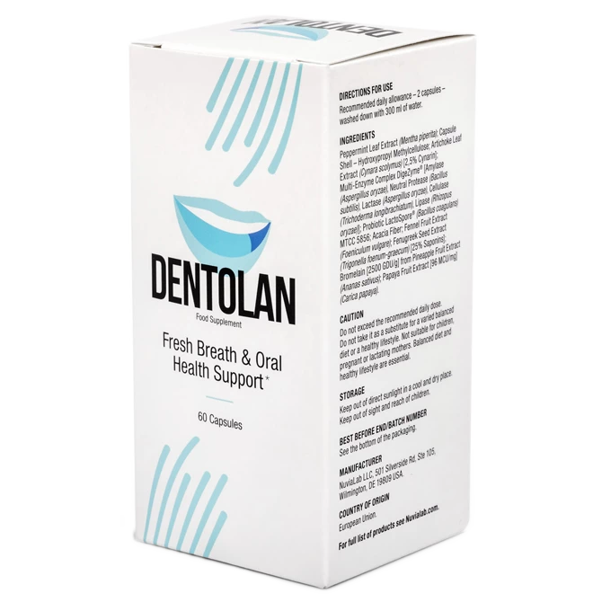 Botella de Dentolan en primer plano