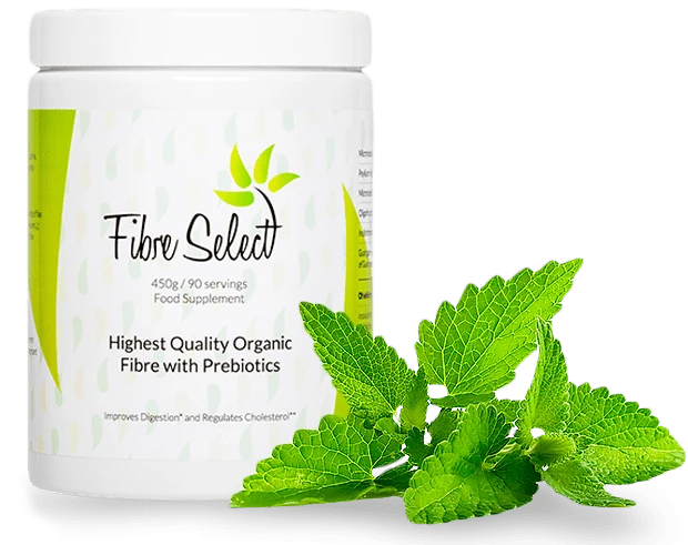 Envase de Fibre Select, el suplemento de fibra dietética clave para la desintoxicación.