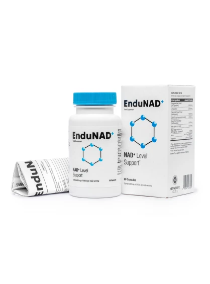 Reverso de la botella de EnduNAD: información nutricional