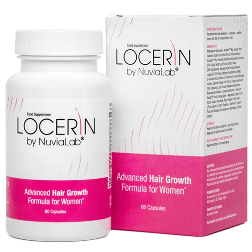 Caja de Locerin, suplemento para fortalecer el pelo.
