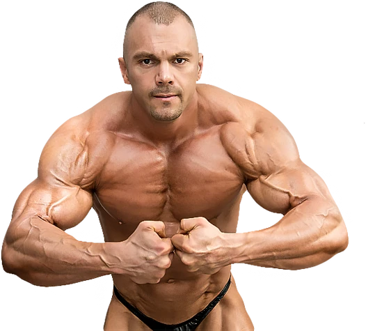 Hombre con desarrollo muscular avanzado gracias a Mass Extreme.