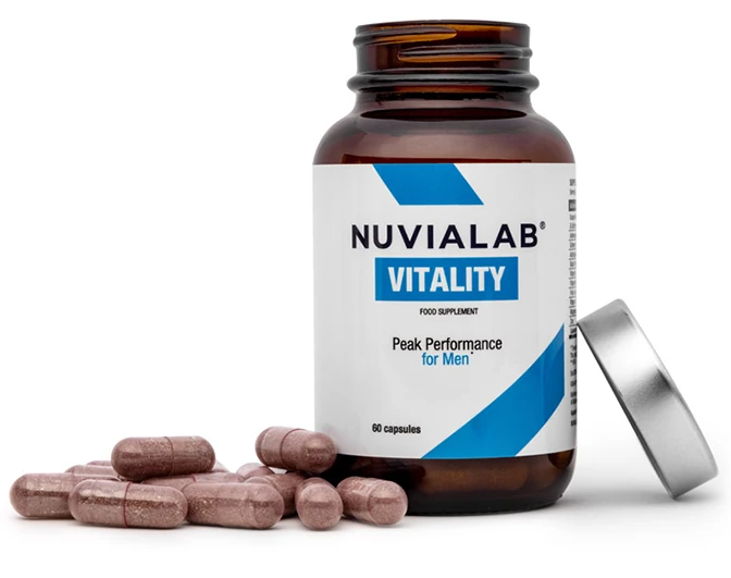 NuviaLab Vitality - Botella en primer plano
